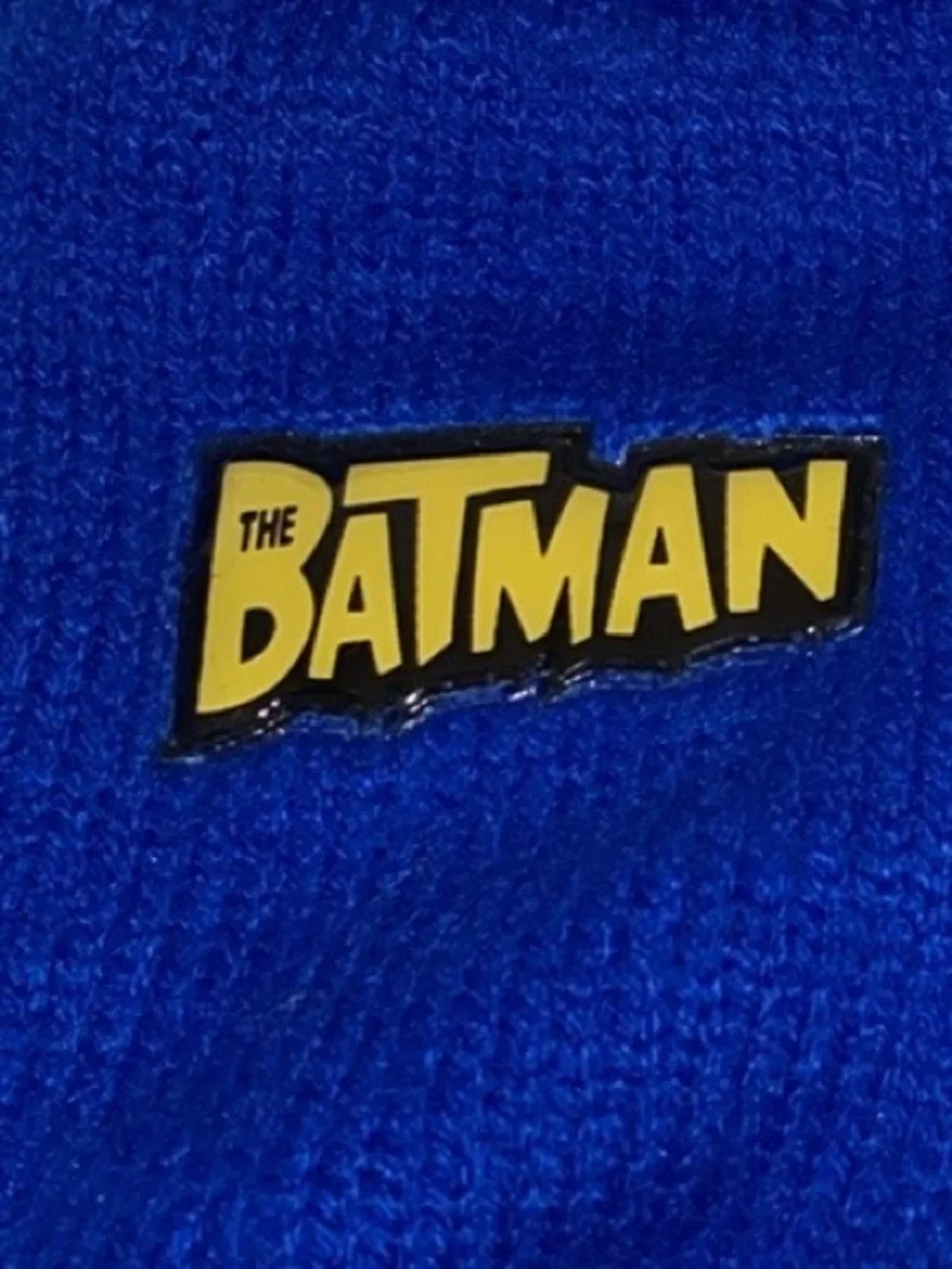 DC Comics Boys Batman Winter Beanie Hat & Mittens Gloves Set Blue Yellow OS